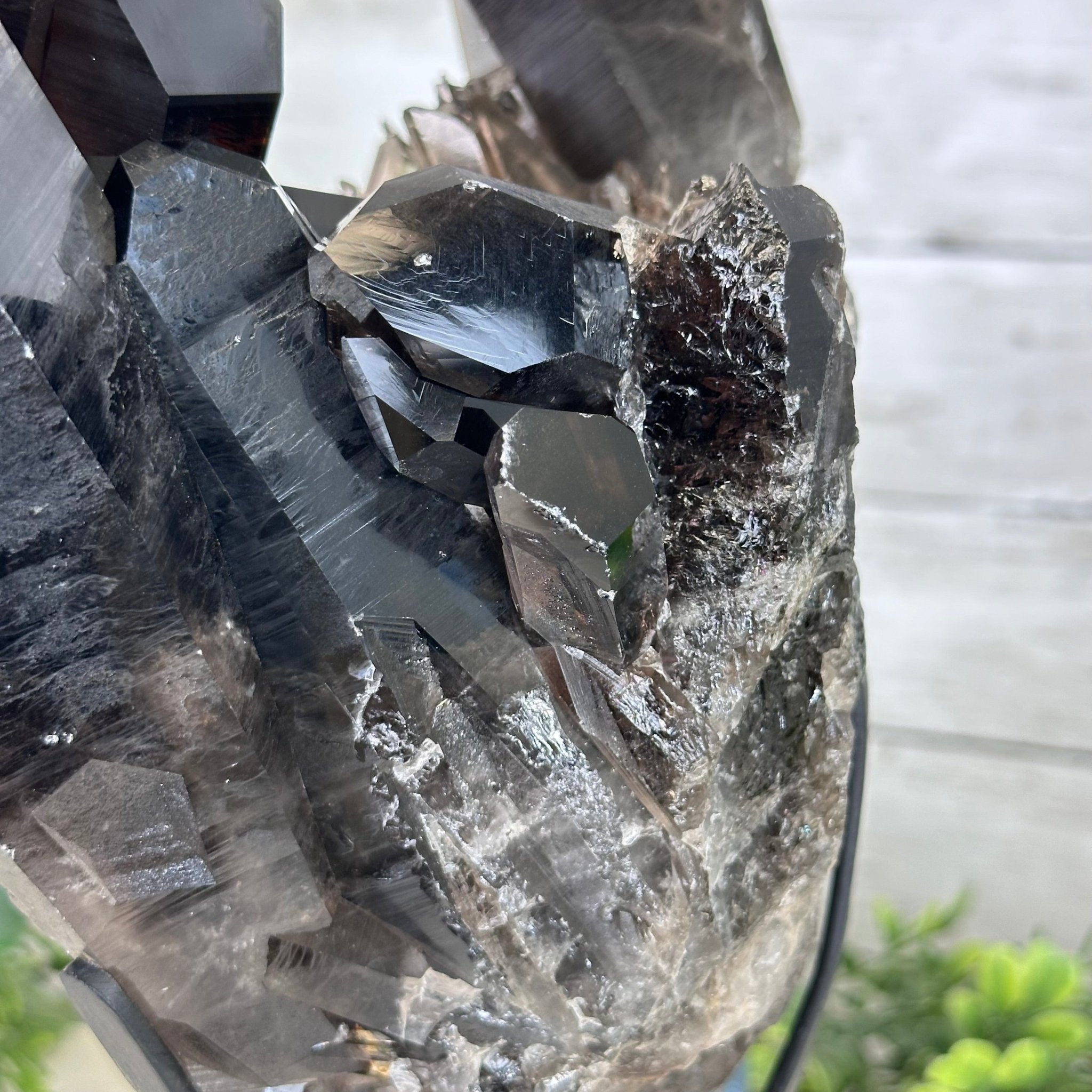 Smoky Quartz Cluster on a Metal Stand, 11.7 lbs & 12.5" Tall #5700-0014 - Brazil GemsBrazil GemsSmoky Quartz Cluster on a Metal Stand, 11.7 lbs & 12.5" Tall #5700-0014Clusters on Fixed Bases5700-0014