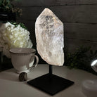 Smoky Quartz Crystal Point on a Metal Stand, 8.1" Tall Model #3122SQ-004 by Brazil Gems - Brazil GemsBrazil GemsSmoky Quartz Crystal Point on a Metal Stand, 8.1" Tall Model #3122SQ-004 by Brazil GemsCrystal Points3122SQ-004