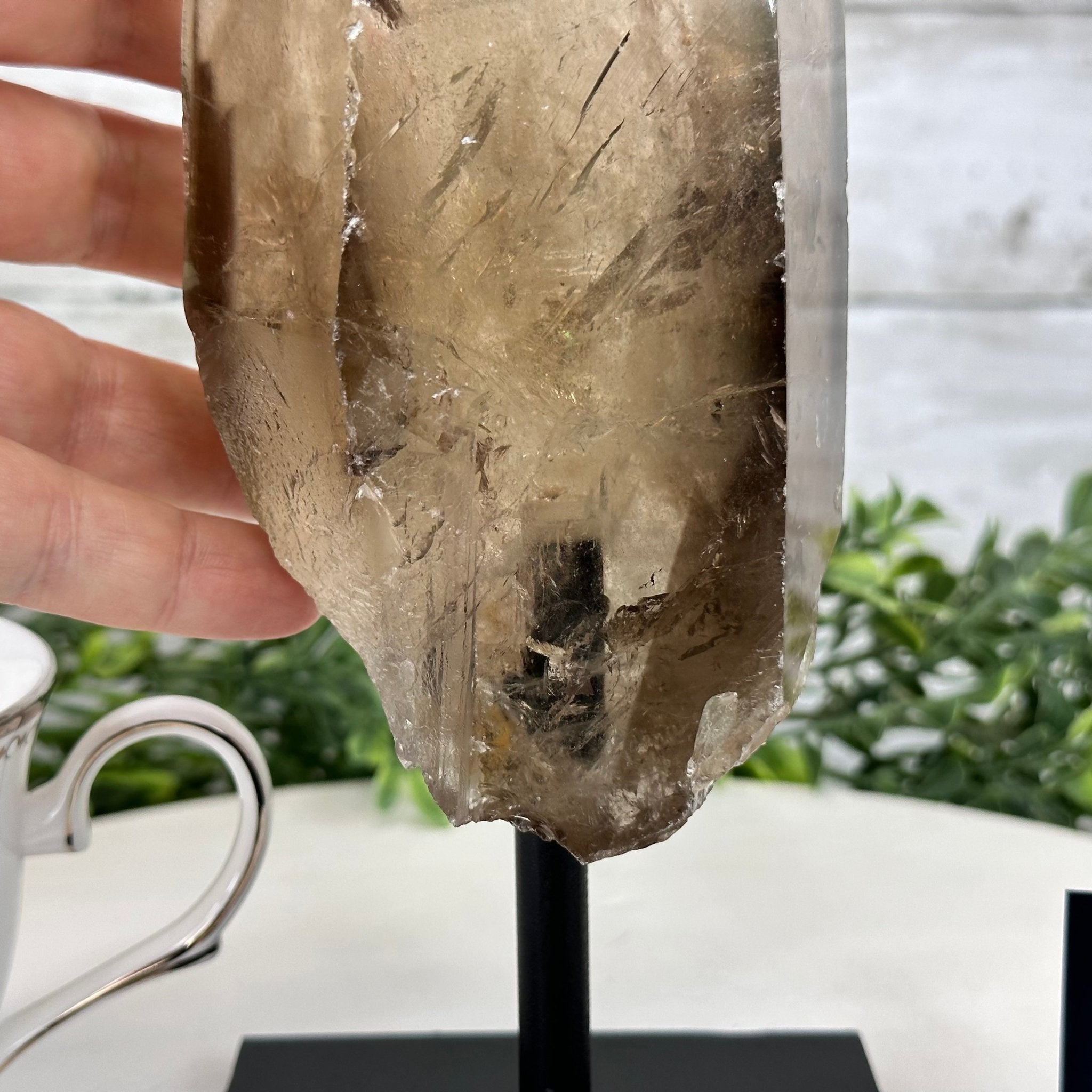Smoky Quartz Crystal Point on a Metal Stand, 8.5" Tall Model #3122SQ-005 by Brazil Gems - Brazil GemsBrazil GemsSmoky Quartz Crystal Point on a Metal Stand, 8.5" Tall Model #3122SQ-005 by Brazil GemsCrystal Points3122SQ-005