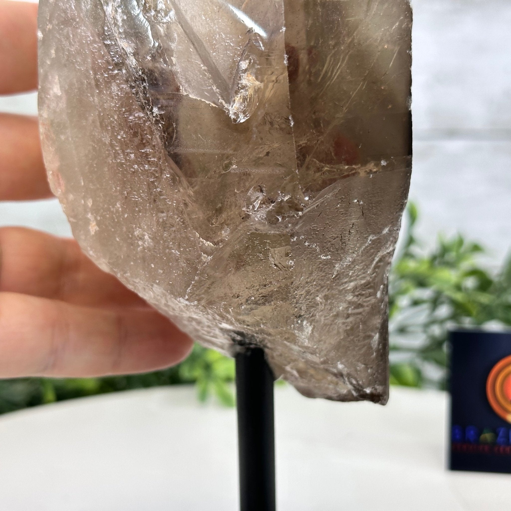 Smoky Quartz Crystal Point on a Metal Stand, 8.5" Tall Model #3122SQ-005 by Brazil Gems - Brazil GemsBrazil GemsSmoky Quartz Crystal Point on a Metal Stand, 8.5" Tall Model #3122SQ-005 by Brazil GemsCrystal Points3122SQ-005