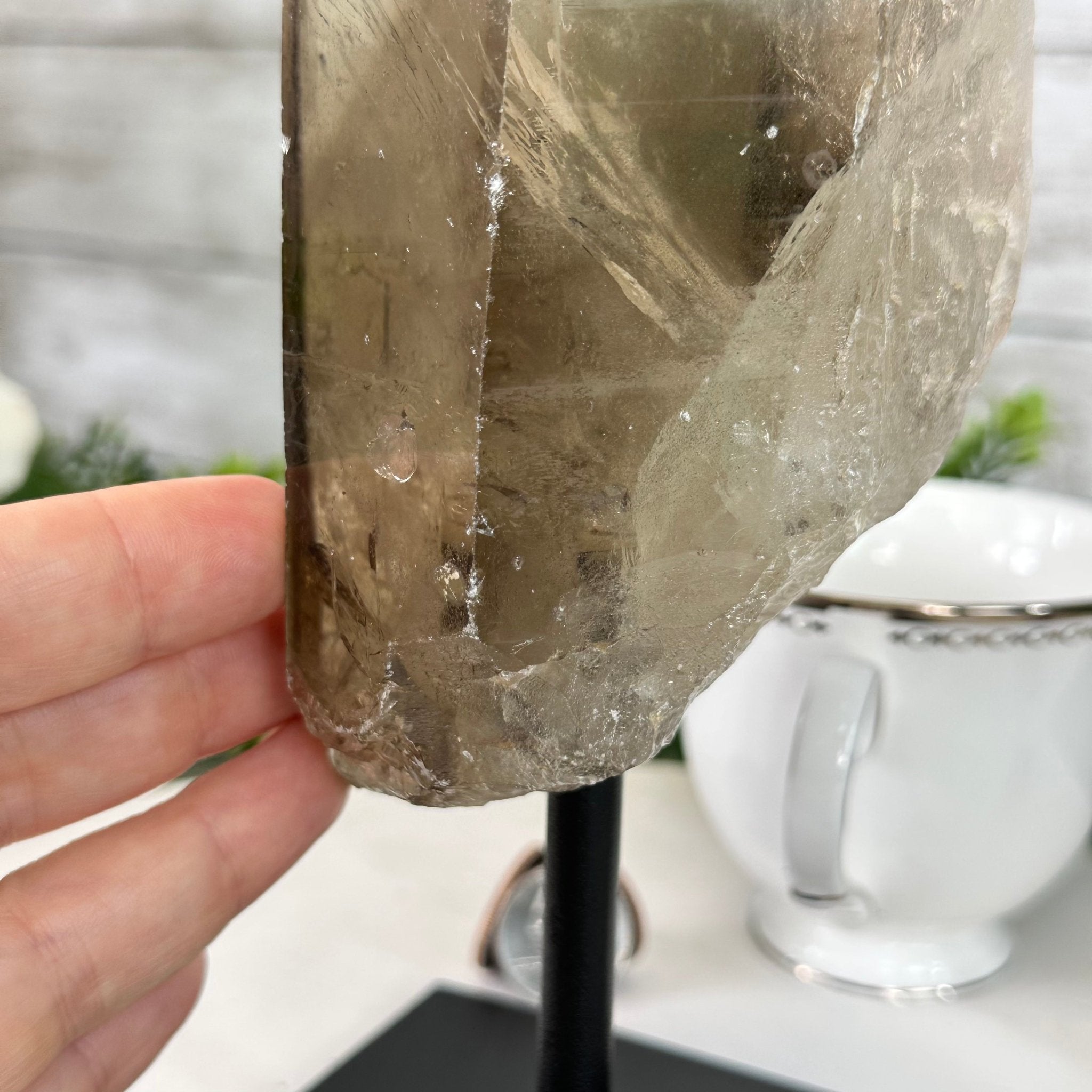 Smoky Quartz Crystal Point on a Metal Stand, 8.5" Tall Model #3122SQ-005 by Brazil Gems - Brazil GemsBrazil GemsSmoky Quartz Crystal Point on a Metal Stand, 8.5" Tall Model #3122SQ-005 by Brazil GemsCrystal Points3122SQ-005