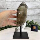 Smoky Quartz Crystal Point on a Metal Stand, 8.5" Tall Model #3122SQ-005 by Brazil Gems - Brazil GemsBrazil GemsSmoky Quartz Crystal Point on a Metal Stand, 8.5" Tall Model #3122SQ-005 by Brazil GemsCrystal Points3122SQ-005