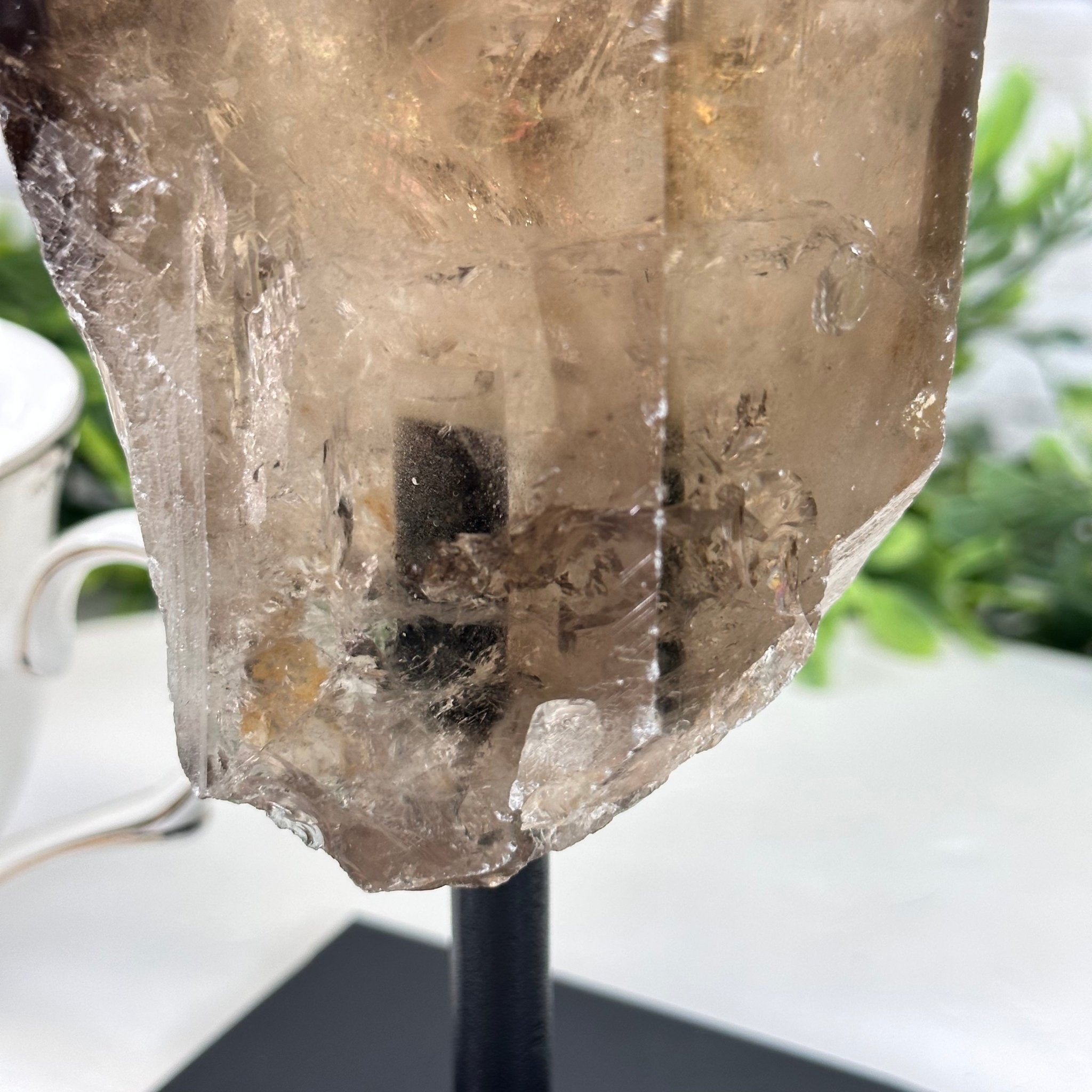 Smoky Quartz Crystal Point on a Metal Stand, 8.5" Tall Model #3122SQ-005 by Brazil Gems - Brazil GemsBrazil GemsSmoky Quartz Crystal Point on a Metal Stand, 8.5" Tall Model #3122SQ-005 by Brazil GemsCrystal Points3122SQ-005