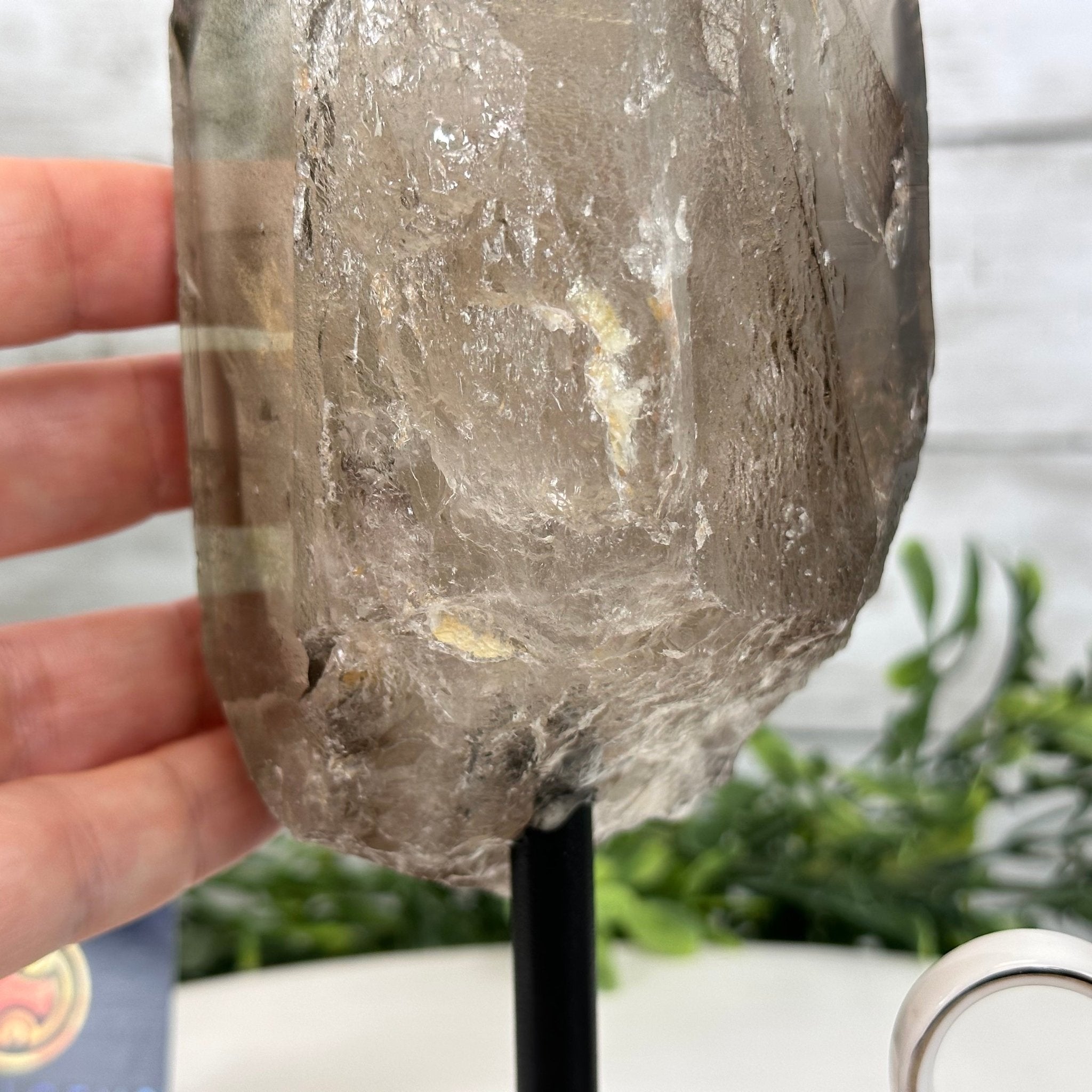 Smoky Quartz Crystal Point on a Metal Stand, 8.5" Tall Model #3122SQ-005 by Brazil Gems - Brazil GemsBrazil GemsSmoky Quartz Crystal Point on a Metal Stand, 8.5" Tall Model #3122SQ-005 by Brazil GemsCrystal Points3122SQ-005