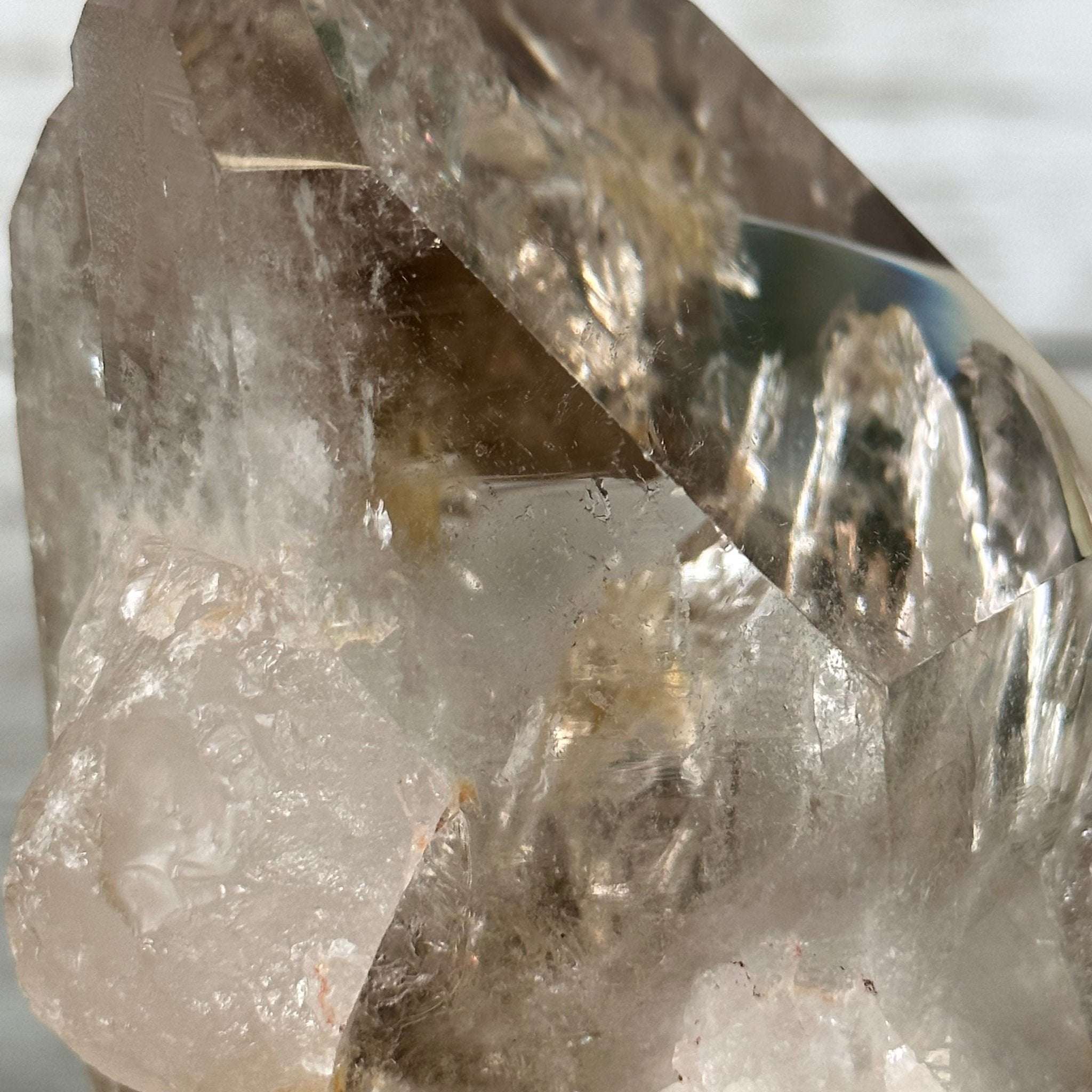 Smoky Quartz Crystal Point on a Metal Stand, 9" Tall Model #3122SQ-002 by Brazil Gems - Brazil GemsBrazil GemsSmoky Quartz Crystal Point on a Metal Stand, 9" Tall Model #3122SQ-002 by Brazil GemsCrystal Points3122SQ-002