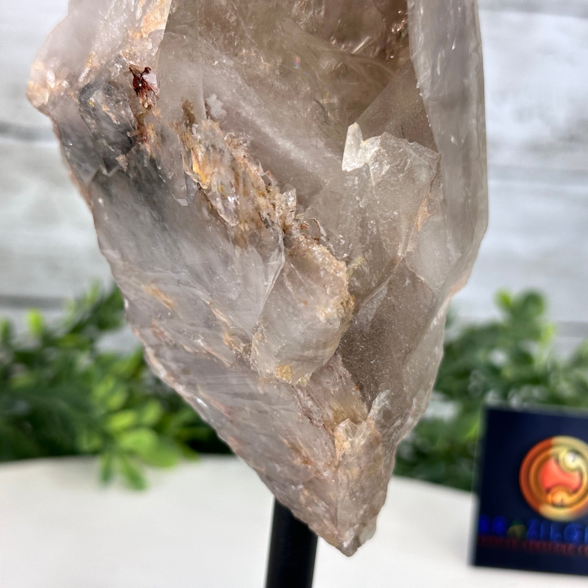 Smoky Quartz Crystal Point on a Metal Stand, 9" Tall Model #3122SQ-002 by Brazil Gems - Brazil GemsBrazil GemsSmoky Quartz Crystal Point on a Metal Stand, 9" Tall Model #3122SQ-002 by Brazil GemsCrystal Points3122SQ-002