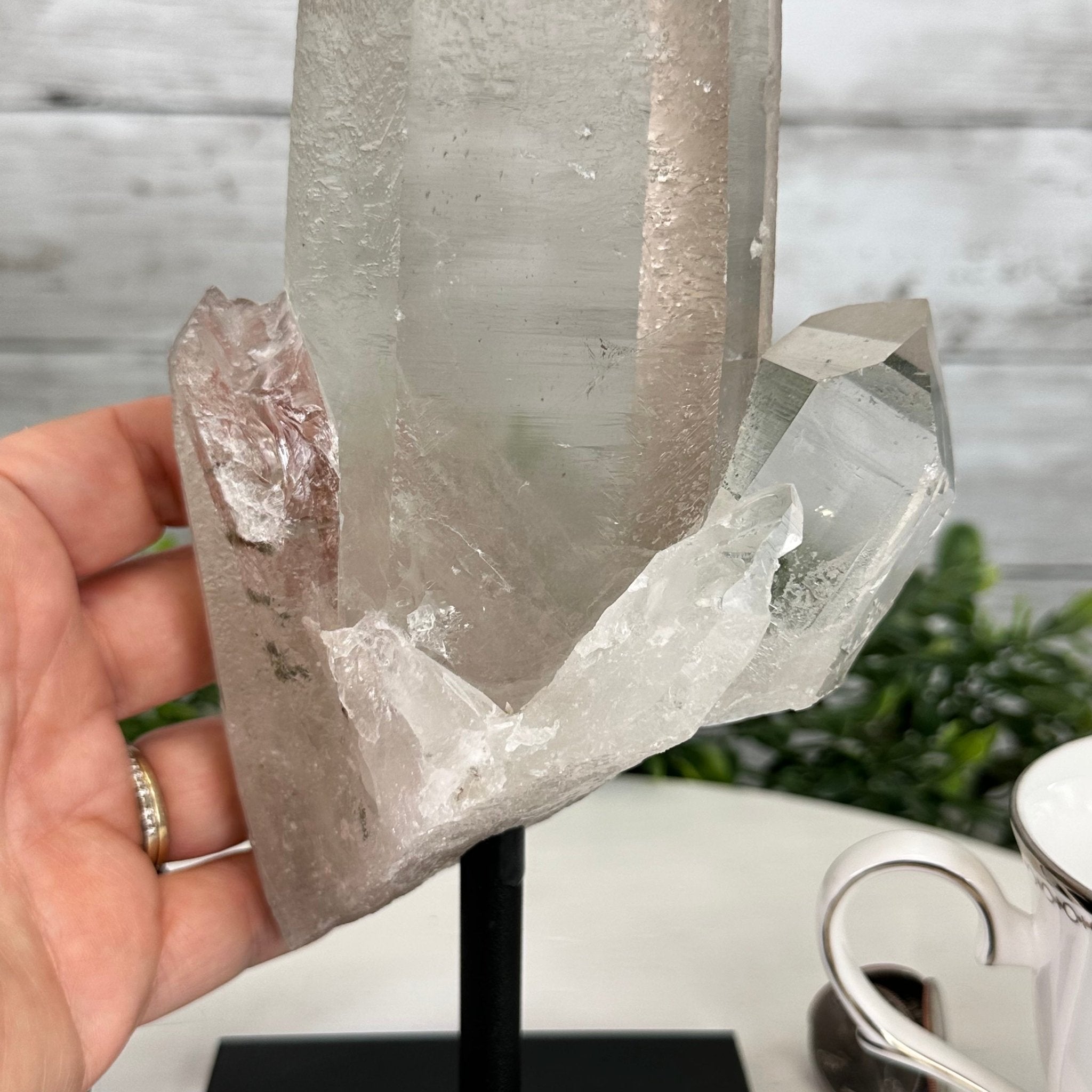 Smoky Quartz Crystal Point on a Metal Stand, 9.3" Tall Model #3122SQ-003 by Brazil Gems - Brazil GemsBrazil GemsSmoky Quartz Crystal Point on a Metal Stand, 9.3" Tall Model #3122SQ-003 by Brazil GemsCrystal Points3122SQ-003