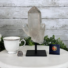 Smoky Quartz Crystal Point on a Metal Stand, 9.3" Tall Model #3122SQ-003 by Brazil Gems - Brazil GemsBrazil GemsSmoky Quartz Crystal Point on a Metal Stand, 9.3" Tall Model #3122SQ-003 by Brazil GemsCrystal Points3122SQ-003