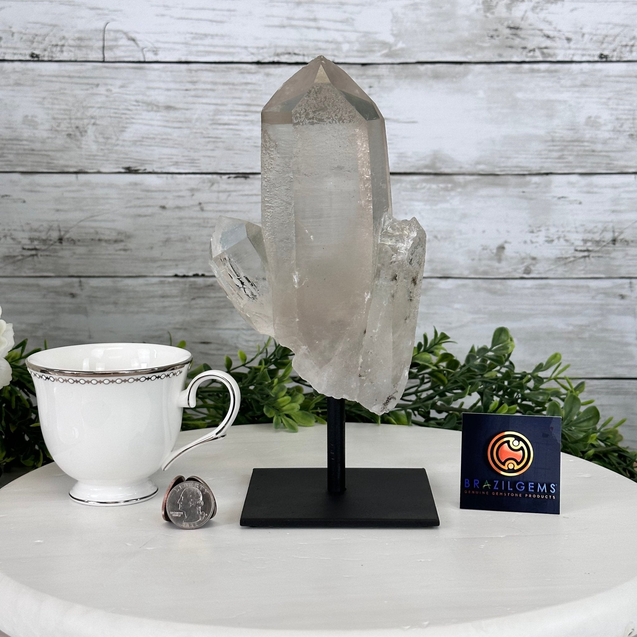 Smoky Quartz Crystal Point on a Metal Stand, 9.3" Tall Model #3122SQ-003 by Brazil Gems - Brazil GemsBrazil GemsSmoky Quartz Crystal Point on a Metal Stand, 9.3" Tall Model #3122SQ-003 by Brazil GemsCrystal Points3122SQ-003