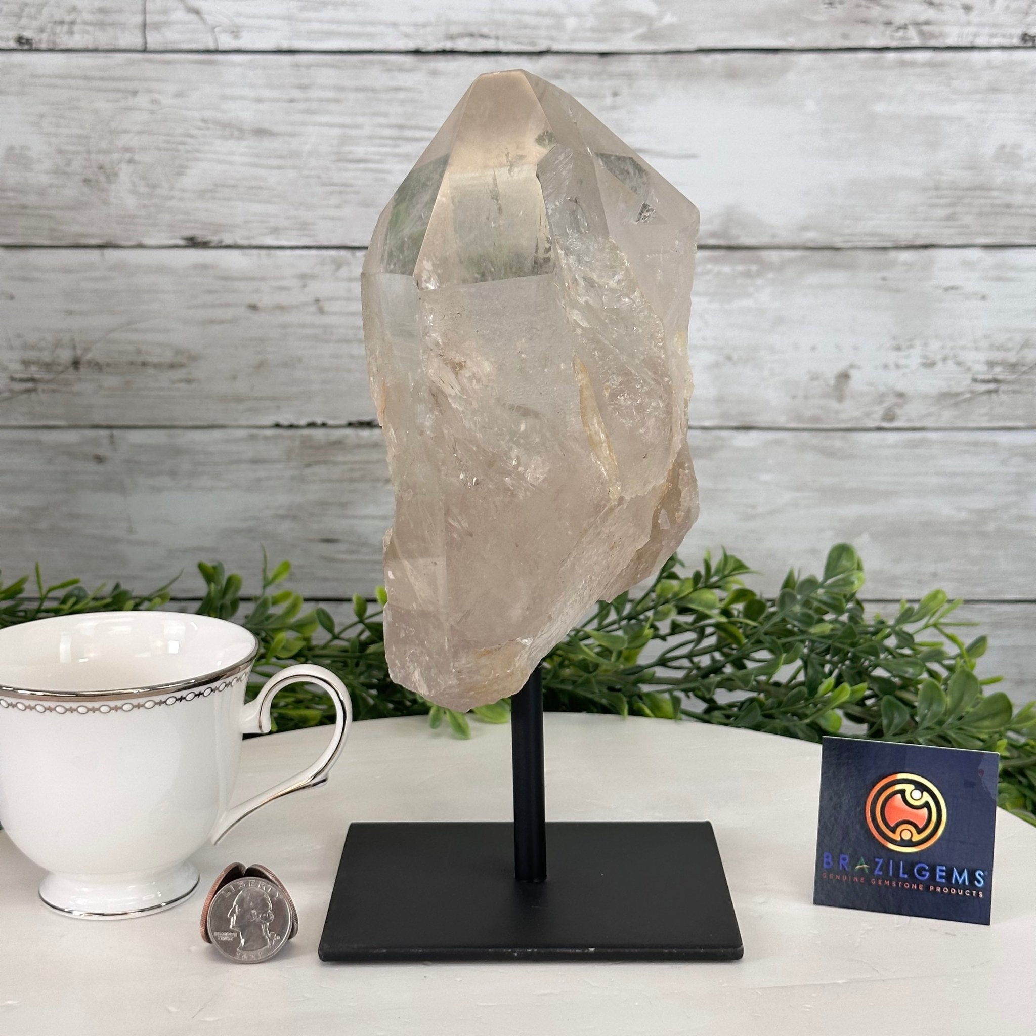 Smoky Quartz Crystal Point on a Metal Stand, 9.8" Tall Model #3122SQ-009 by Brazil Gems - Brazil GemsBrazil GemsSmoky Quartz Crystal Point on a Metal Stand, 9.8" Tall Model #3122SQ-009 by Brazil GemsCrystal Points3122SQ-009