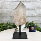 Smoky Quartz Crystal Point on a Metal Stand, 9.8" Tall Model #3122SQ-009 by Brazil Gems - Brazil GemsBrazil GemsSmoky Quartz Crystal Point on a Metal Stand, 9.8" Tall Model #3122SQ-009 by Brazil GemsCrystal Points3122SQ-009