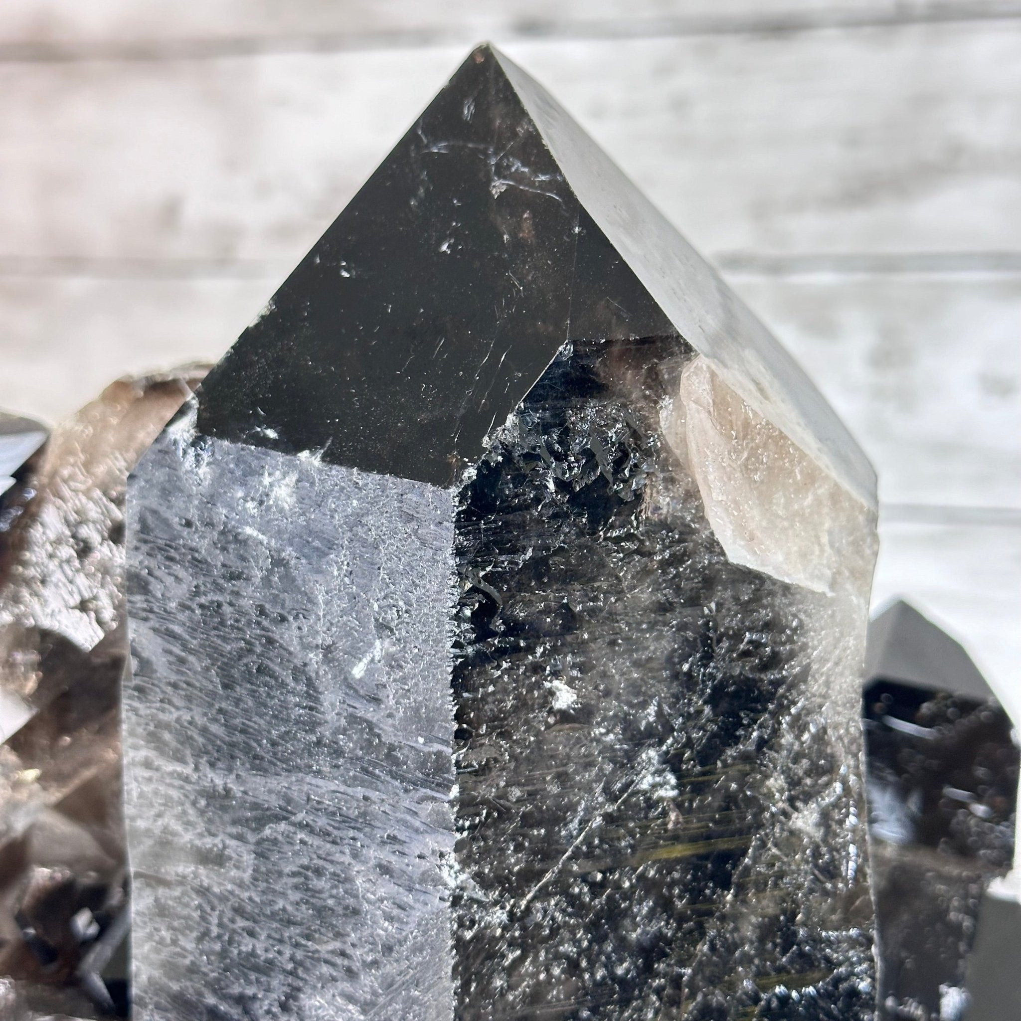 Smoky Quartz on a Rotating Stand, 26.2 lbs & 19.1" Tall #5701-0002 - Brazil GemsBrazil GemsSmoky Quartz on a Rotating Stand, 26.2 lbs & 19.1" Tall #5701-0002Clusters on Rotating Bases5701-0002