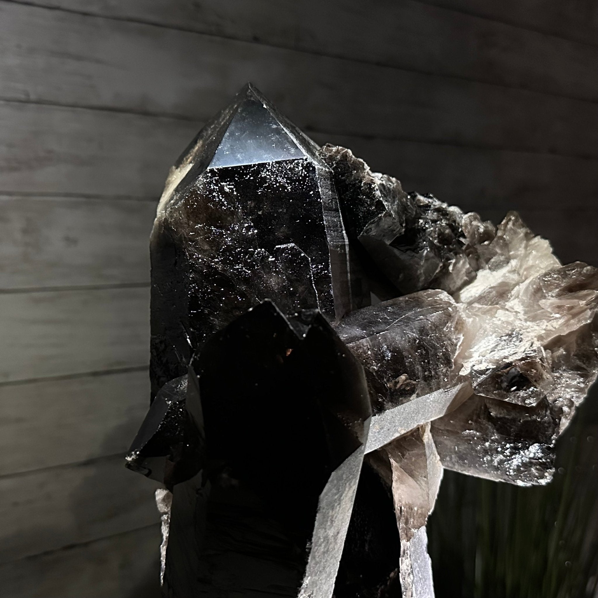 Smoky Quartz on a Rotating Stand, 26.2 lbs & 19.1" Tall #5701-0002 - Brazil GemsBrazil GemsSmoky Quartz on a Rotating Stand, 26.2 lbs & 19.1" Tall #5701-0002Clusters on Rotating Bases5701-0002