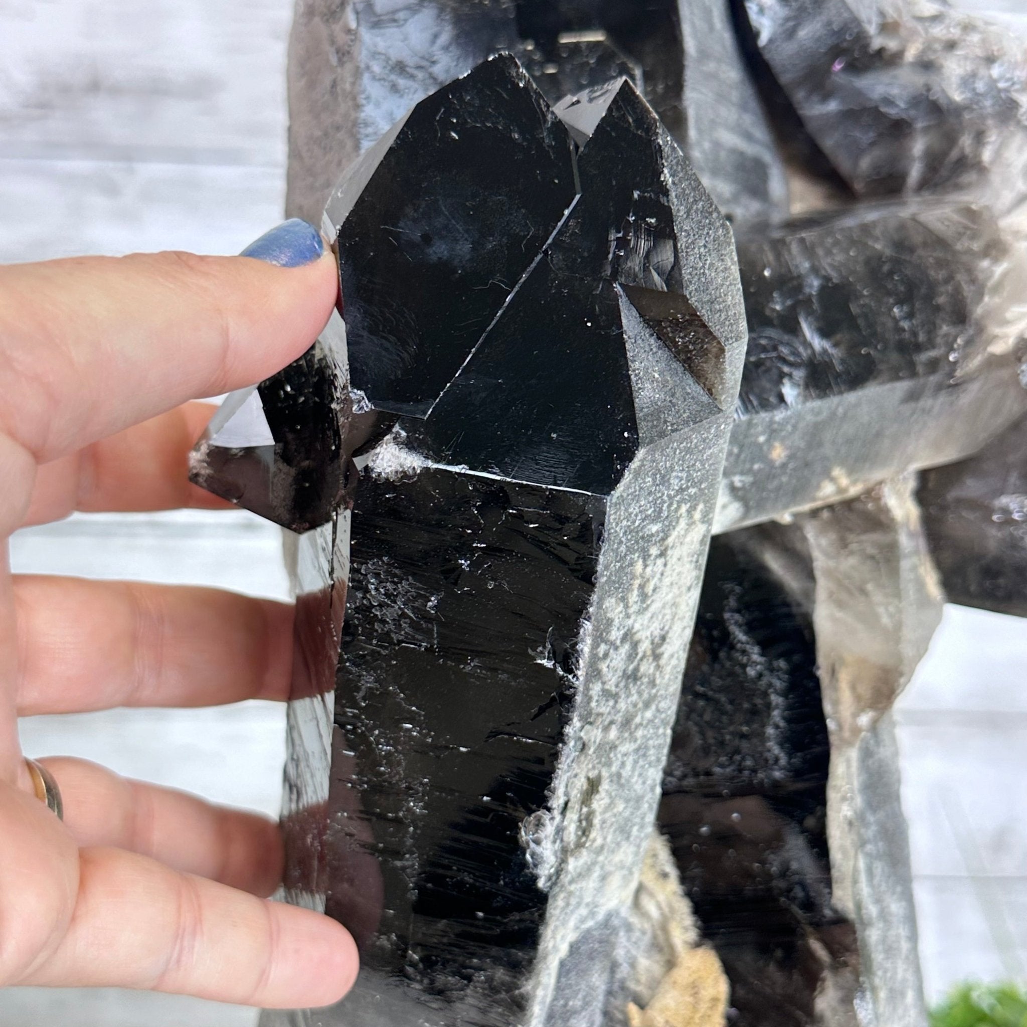 Smoky Quartz on a Rotating Stand, 26.2 lbs & 19.1" Tall #5701-0002 - Brazil GemsBrazil GemsSmoky Quartz on a Rotating Stand, 26.2 lbs & 19.1" Tall #5701-0002Clusters on Rotating Bases5701-0002