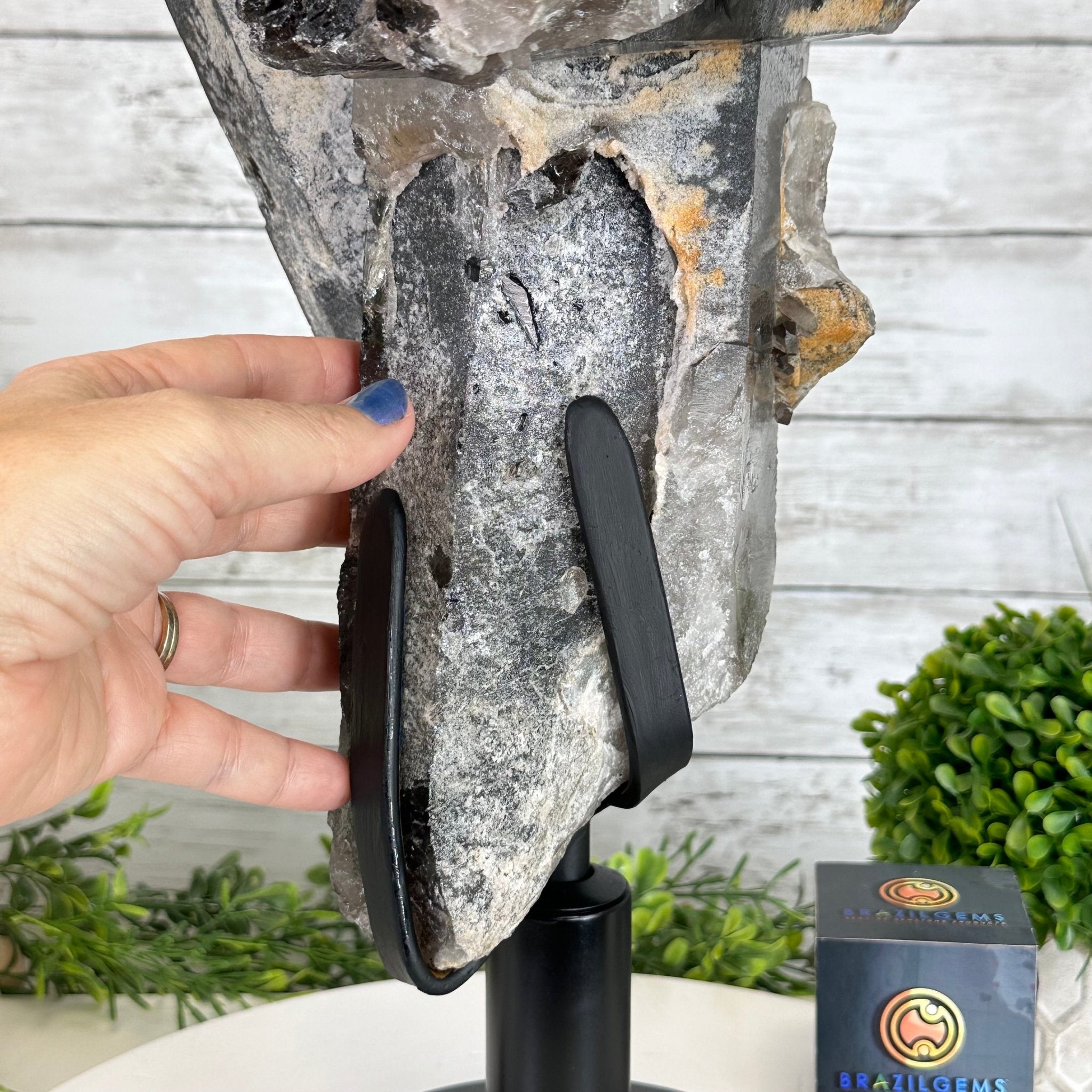 Smoky Quartz on a Rotating Stand, 26.2 lbs & 19.1" Tall #5701-0002 - Brazil GemsBrazil GemsSmoky Quartz on a Rotating Stand, 26.2 lbs & 19.1" Tall #5701-0002Clusters on Rotating Bases5701-0002