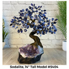 Sodalite 14" Tall Handmade Gemstone Tree on a Crystal base, 180 Gems #5404SODA - Brazil GemsBrazil GemsSodalite 14" Tall Handmade Gemstone Tree on a Crystal base, 180 Gems #5404SODAGemstone Trees5404SODA
