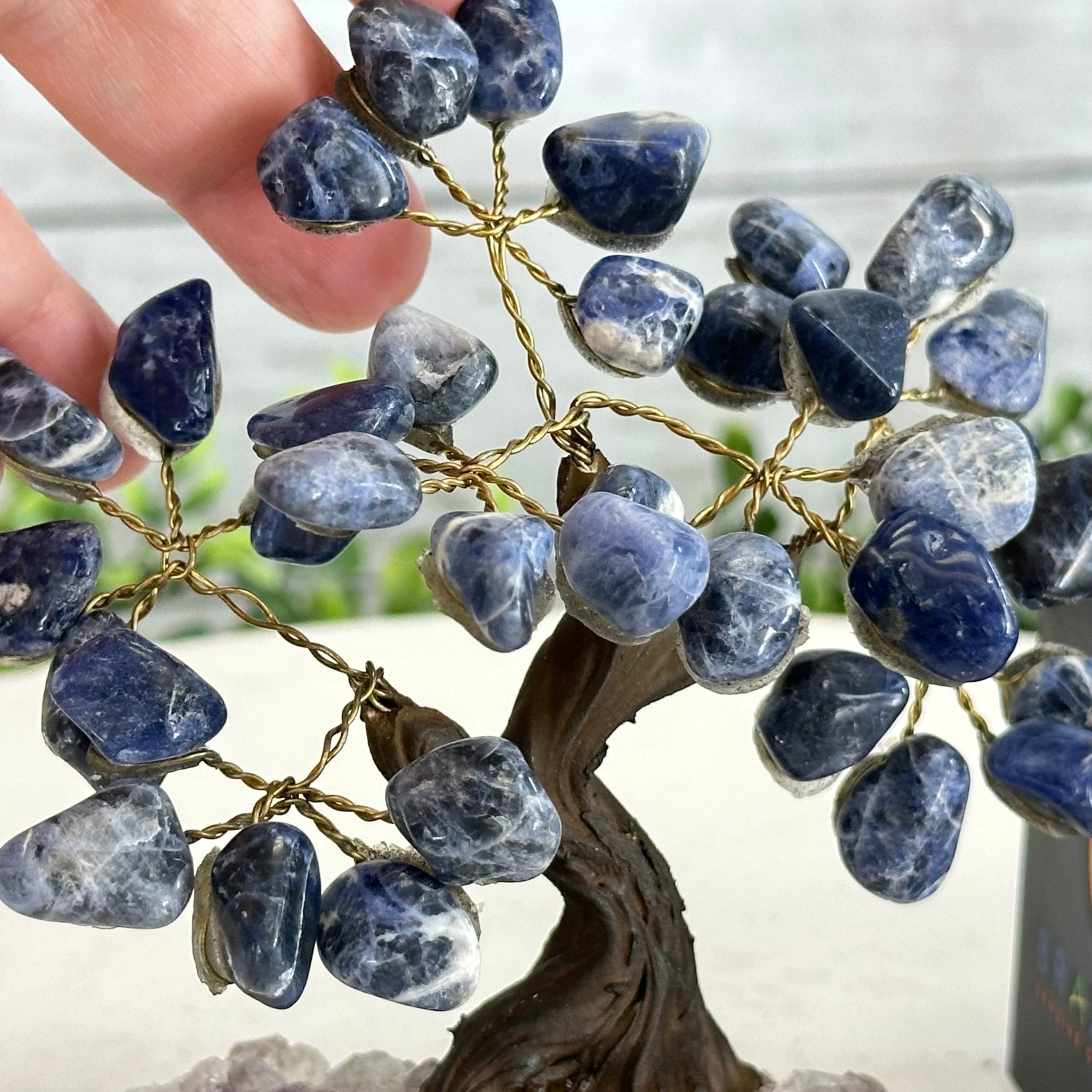Sodalite 5" Tall Handmade Gemstone Tree on a Crystal base, 35 Gems #5401SODA - Brazil GemsBrazil GemsSodalite 5" Tall Handmade Gemstone Tree on a Crystal base, 35 Gems #5401SODAGemstone Trees5401SODA