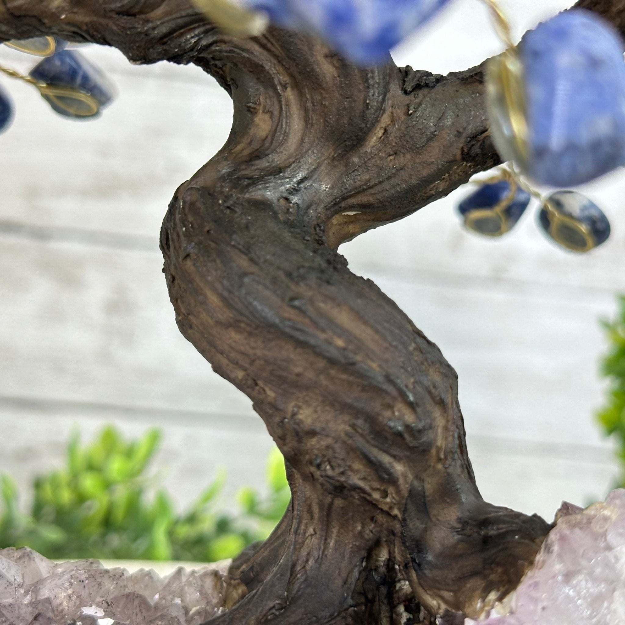 Sodalite 9" Tall Handmade Gemstone Tree on a Crystal base, 120 Gems #5403SODA - Brazil GemsBrazil GemsSodalite 9" Tall Handmade Gemstone Tree on a Crystal base, 120 Gems #5403SODAGemstone Trees5403SODA