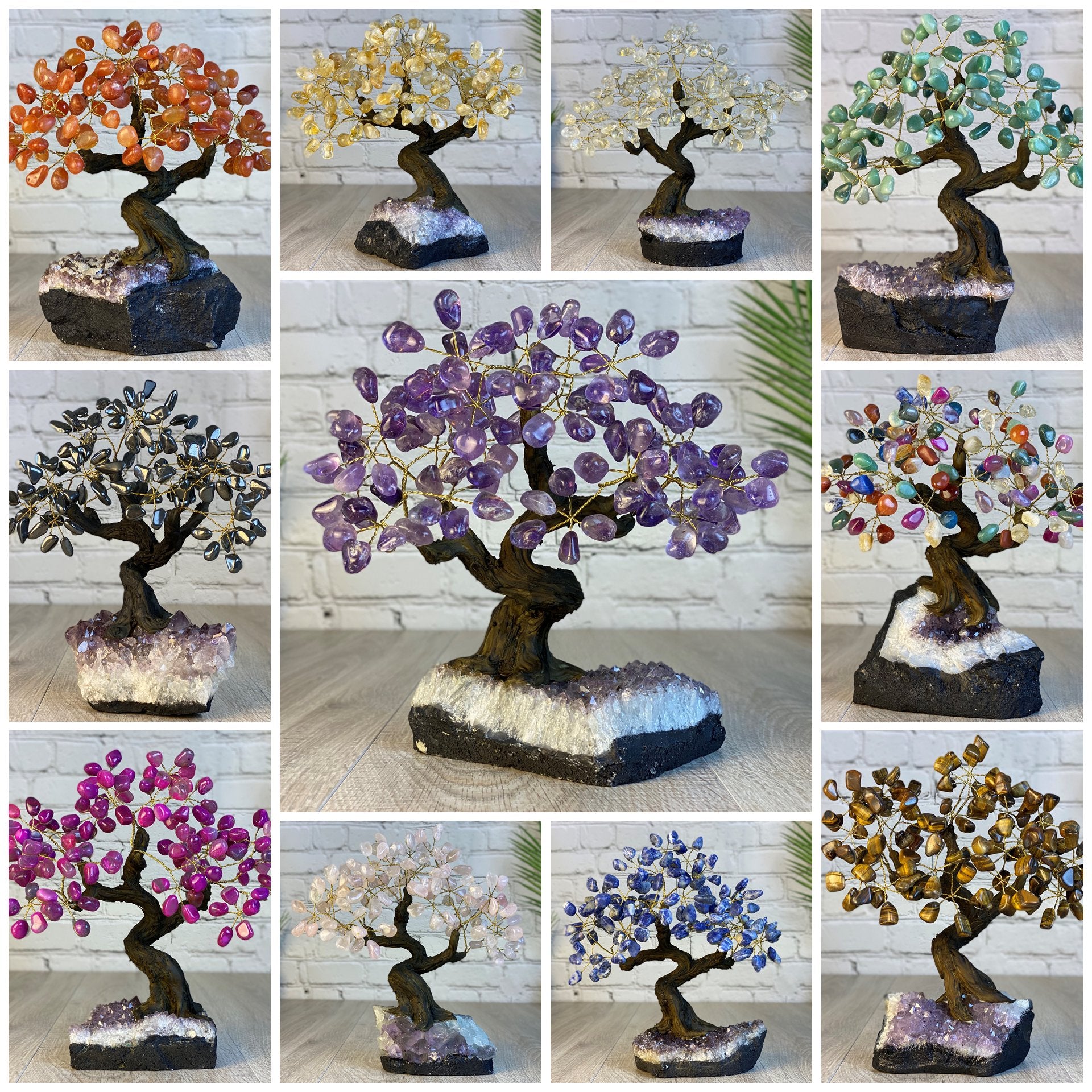 Sodalite 9" Tall Handmade Gemstone Tree on a Crystal base, 120 Gems #5403SODA - Brazil GemsBrazil GemsSodalite 9" Tall Handmade Gemstone Tree on a Crystal base, 120 Gems #5403SODAGemstone Trees5403SODA