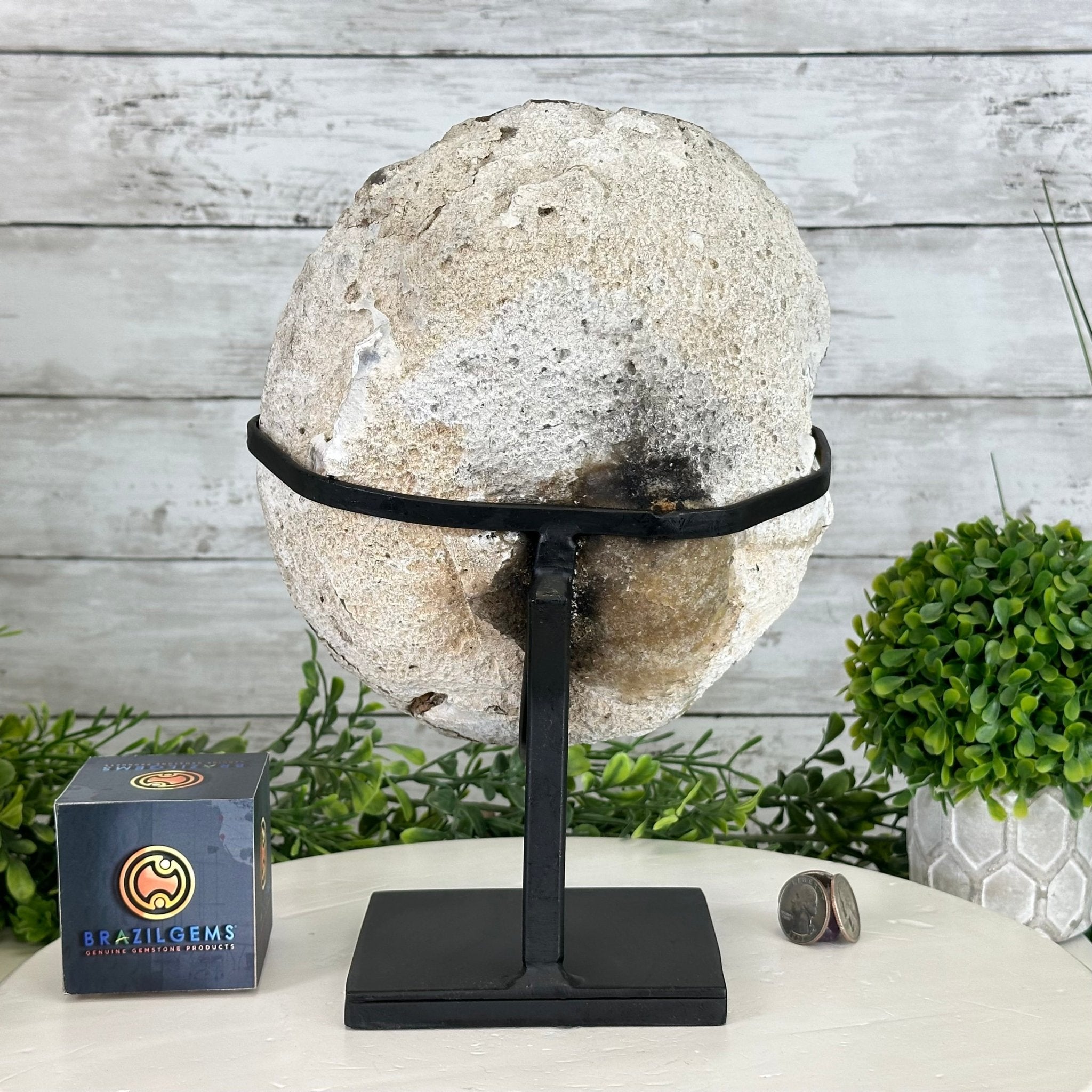 Special Agate "Bowl" on a Metal Base, 6.4 lbs & 11.5" Tall #5500NA-001 - Brazil GemsBrazil GemsSpecial Agate "Bowl" on a Metal Base, 6.4 lbs & 11.5" Tall #5500NA-001Clusters on Fixed Bases5500NA-001