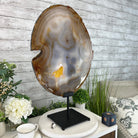 Special Large Natural Brazilian Agate Slice on a Metal Stand, 28.5" Tall #5056-0044 - Brazil GemsBrazil GemsSpecial Large Natural Brazilian Agate Slice on a Metal Stand, 28.5" Tall #5056-0044Slices on Fixed Bases5056-0044