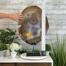 Special Large Natural Brazilian Agate Slice on a Metal Stand, 28.5" Tall #5056-0044 - Brazil GemsBrazil GemsSpecial Large Natural Brazilian Agate Slice on a Metal Stand, 28.5" Tall #5056-0044Slices on Fixed Bases5056-0044