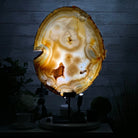 Special Large Natural Brazilian Agate Slice on a Metal Stand, 28.5" Tall #5056-0044 - Brazil GemsBrazil GemsSpecial Large Natural Brazilian Agate Slice on a Metal Stand, 28.5" Tall #5056-0044Slices on Fixed Bases5056-0044