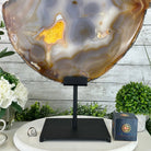 Special Large Natural Brazilian Agate Slice on a Metal Stand, 28.5" Tall #5056-0044 - Brazil GemsBrazil GemsSpecial Large Natural Brazilian Agate Slice on a Metal Stand, 28.5" Tall #5056-0044Slices on Fixed Bases5056-0044