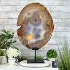 Special Large Natural Brazilian Agate Slice on a Metal Stand, 28.5" Tall #5056-0044 - Brazil GemsBrazil GemsSpecial Large Natural Brazilian Agate Slice on a Metal Stand, 28.5" Tall #5056-0044Slices on Fixed Bases5056-0044
