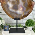 Special Large Natural Brazilian Agate Slice on a Metal Stand, 28.5" Tall #5056-0044 - Brazil GemsBrazil GemsSpecial Large Natural Brazilian Agate Slice on a Metal Stand, 28.5" Tall #5056-0044Slices on Fixed Bases5056-0044