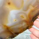 Special Large Natural Brazilian Agate Slice on a Metal Stand, 29.1" Tall #5056-0043 - Brazil GemsBrazil GemsSpecial Large Natural Brazilian Agate Slice on a Metal Stand, 29.1" Tall #5056-0043Slices on Fixed Bases5056-0043
