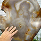 Special Large Natural Brazilian Agate Slice on a Metal Stand, 29.1" Tall #5056-0043 - Brazil GemsBrazil GemsSpecial Large Natural Brazilian Agate Slice on a Metal Stand, 29.1" Tall #5056-0043Slices on Fixed Bases5056-0043
