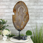 Special Large Natural Brazilian Agate Slice on a Metal Stand, 29.1" Tall #5056-0043 - Brazil GemsBrazil GemsSpecial Large Natural Brazilian Agate Slice on a Metal Stand, 29.1" Tall #5056-0043Slices on Fixed Bases5056-0043