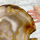 Special Large Natural Brazilian Agate Slice on a Metal Stand, 29.1" Tall #5056-0043 - Brazil GemsBrazil GemsSpecial Large Natural Brazilian Agate Slice on a Metal Stand, 29.1" Tall #5056-0043Slices on Fixed Bases5056-0043