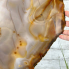 Special Large Natural Brazilian Agate Slice on a Metal Stand, 29.1" Tall #5056-0043 - Brazil GemsBrazil GemsSpecial Large Natural Brazilian Agate Slice on a Metal Stand, 29.1" Tall #5056-0043Slices on Fixed Bases5056-0043
