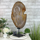 Special Large Natural Brazilian Agate Slice on a Metal Stand, 29.1" Tall #5056-0043 - Brazil GemsBrazil GemsSpecial Large Natural Brazilian Agate Slice on a Metal Stand, 29.1" Tall #5056-0043Slices on Fixed Bases5056-0043