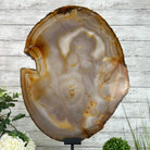 Special Large Natural Brazilian Agate Slice on a Metal Stand, 29.1" Tall #5056-0043 - Brazil GemsBrazil GemsSpecial Large Natural Brazilian Agate Slice on a Metal Stand, 29.1" Tall #5056-0043Slices on Fixed Bases5056-0043