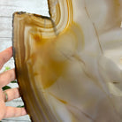 Special Large Natural Brazilian Agate Slice on a Metal Stand, 29.1" Tall #5056-0043 - Brazil GemsBrazil GemsSpecial Large Natural Brazilian Agate Slice on a Metal Stand, 29.1" Tall #5056-0043Slices on Fixed Bases5056-0043