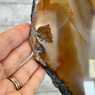 Special Large Natural Brazilian Agate Slice on a Metal Stand, 29.1" Tall #5056-0043 - Brazil GemsBrazil GemsSpecial Large Natural Brazilian Agate Slice on a Metal Stand, 29.1" Tall #5056-0043Slices on Fixed Bases5056-0043