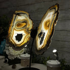 Special Natural Brazilian Agate "Butterfly Wings", Metal Stand, 15.7" Tall Model #5050NA-102 by Brazil Gems - Brazil GemsBrazil GemsSpecial Natural Brazilian Agate "Butterfly Wings", Metal Stand, 15.7" Tall Model #5050NA-102 by Brazil GemsAgate Butterfly Wings5050NA-102