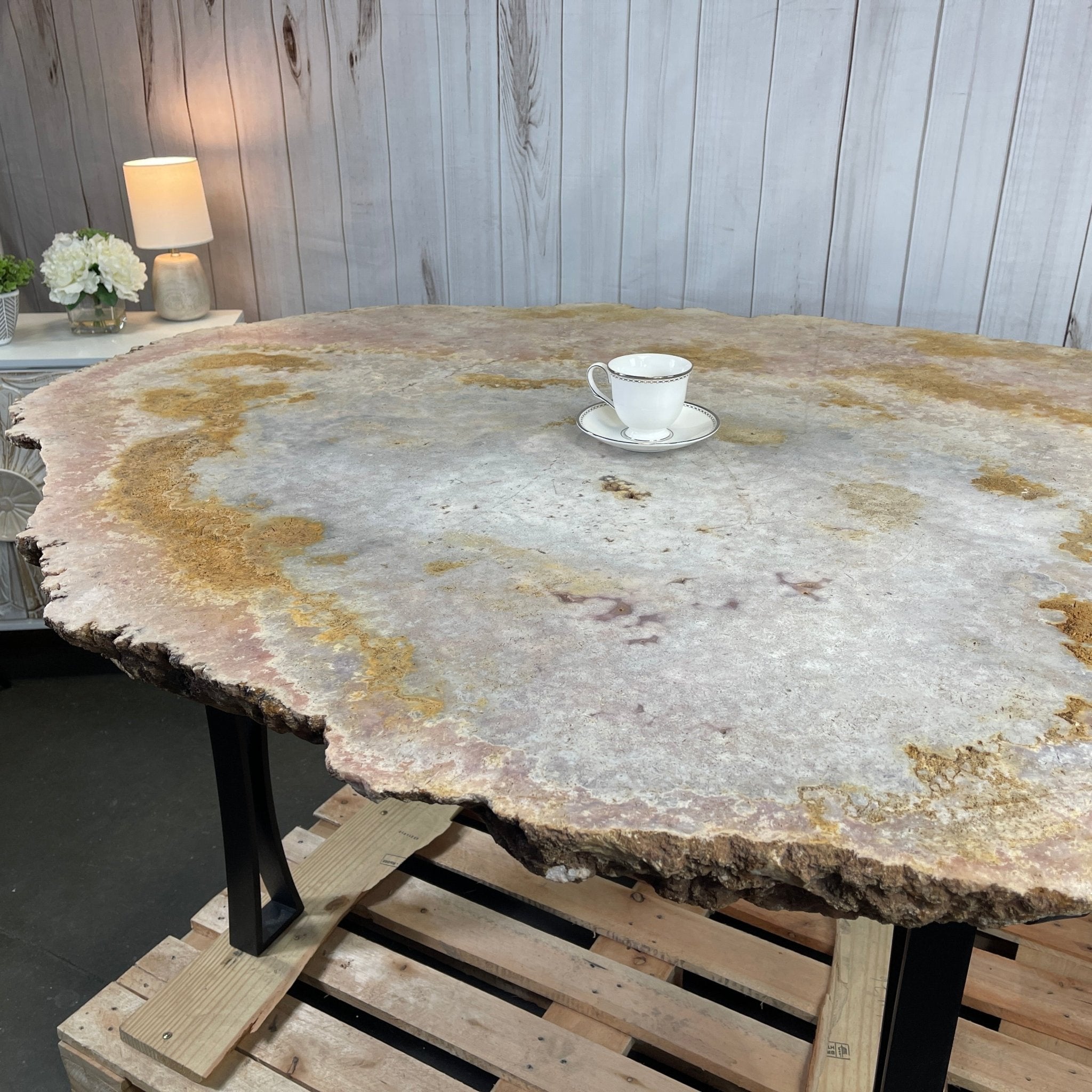 Special Pink Amethyst Dining/Conference Room Table Super Quality, 992.3 lbs & 58.8" long #1380-0001 - Brazil GemsBrazil GemsSpecial Pink Amethyst Dining/Conference Room Table Super Quality, 992.3 lbs & 58.8" long #1380-0001Tables: Dining1380-0001