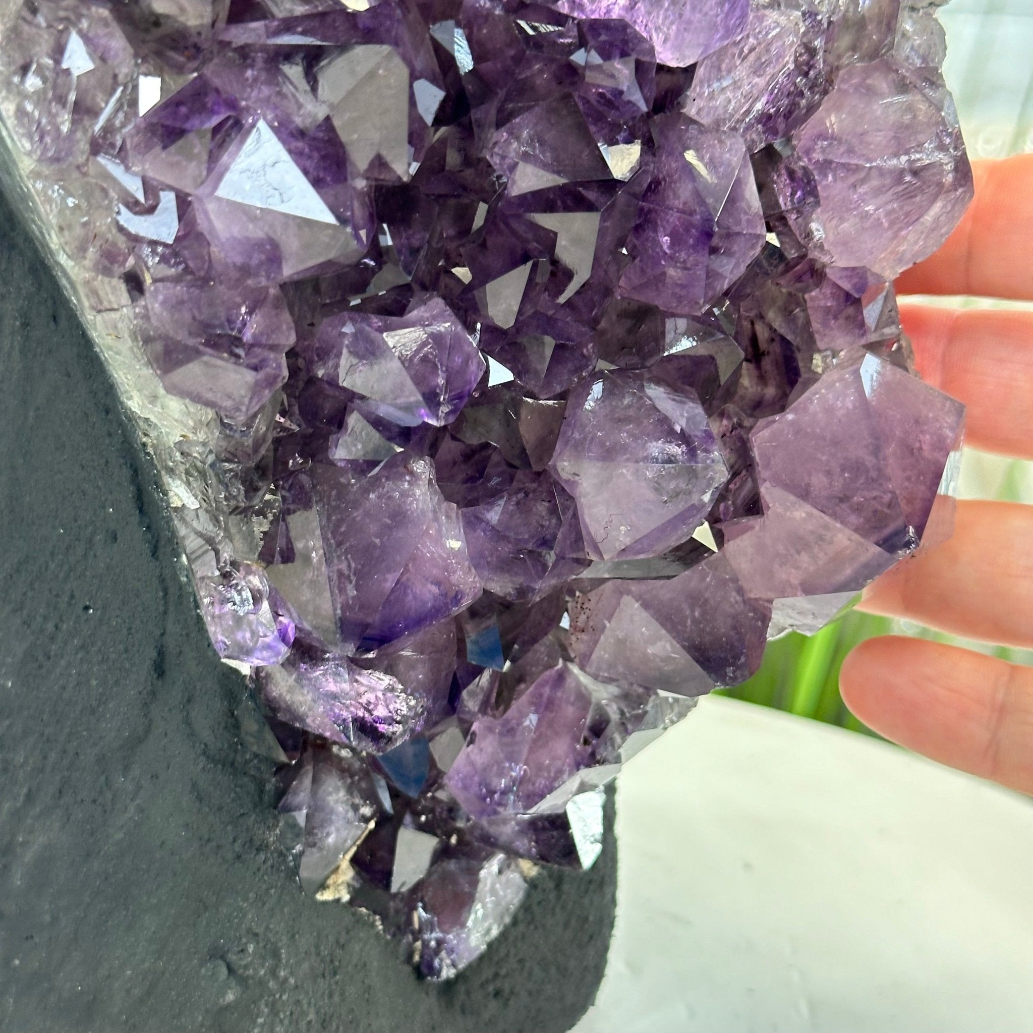 Standard Plus Quality Amethyst Crystal on Cement Base, 23 lbs and 12" Tall #5614-0091 - Brazil GemsBrazil GemsStandard Plus Quality Amethyst Crystal on Cement Base, 23 lbs and 12" Tall #5614-0091Clusters on Cement Bases5614-0091