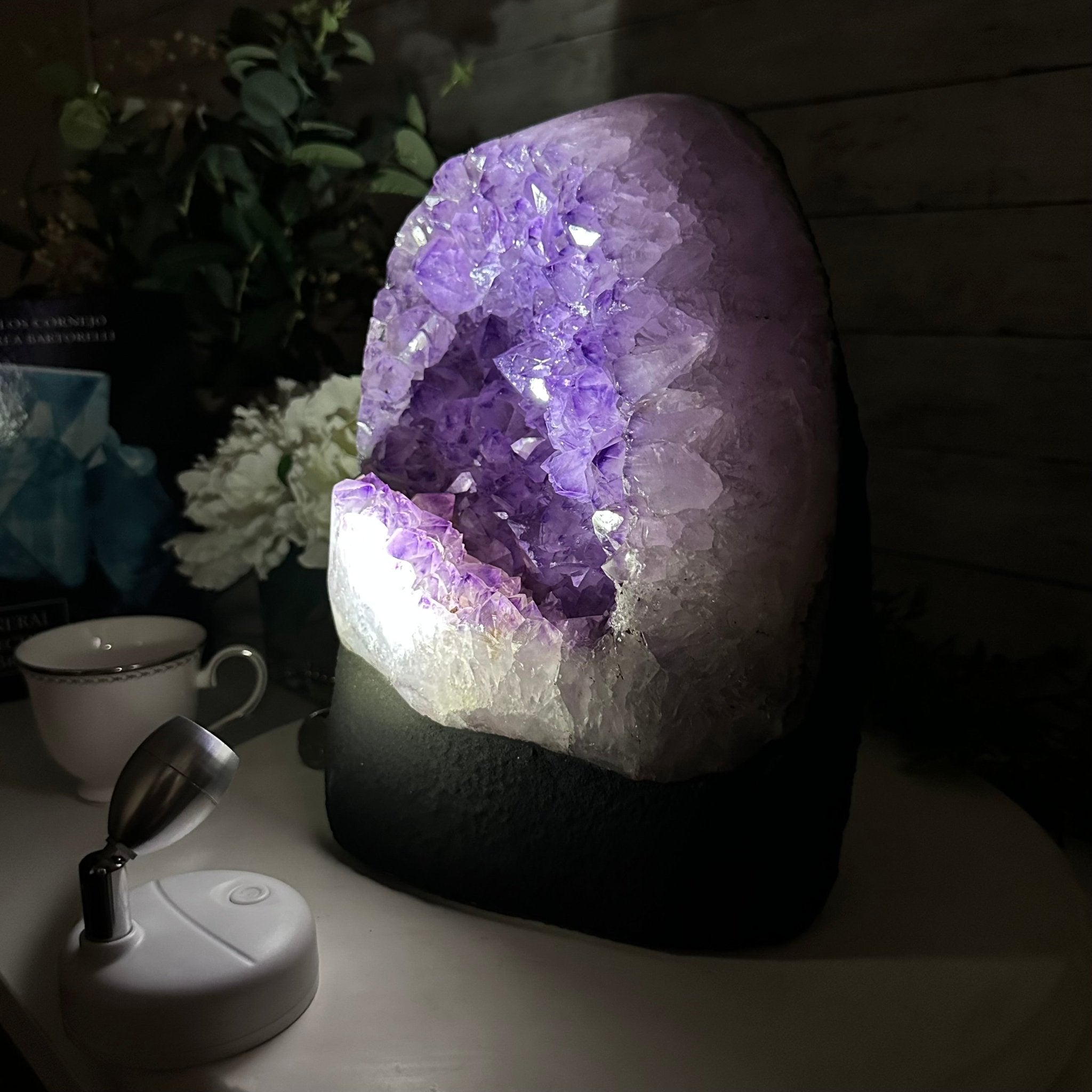 Standard Plus Quality Amethyst Crystal on Cement Base, 28.4 lbs and 11" Tall #5614-0092 - Brazil GemsBrazil GemsStandard Plus Quality Amethyst Crystal on Cement Base, 28.4 lbs and 11" Tall #5614-0092Clusters on Cement Bases5614-0092