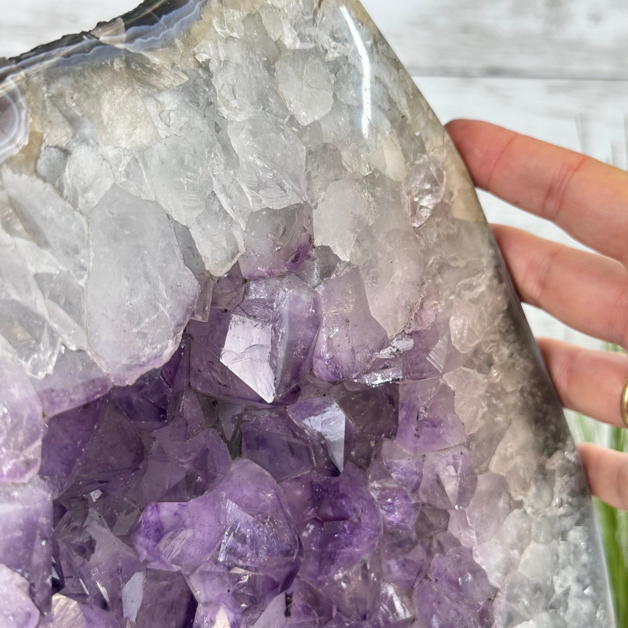 Standard Plus Quality Amethyst Crystal on Cement Base, 37.5 lbs and 13.7" Tall #5614-0095 - Brazil GemsBrazil GemsStandard Plus Quality Amethyst Crystal on Cement Base, 37.5 lbs and 13.7" Tall #5614-0095Clusters on Cement Bases5614-0095