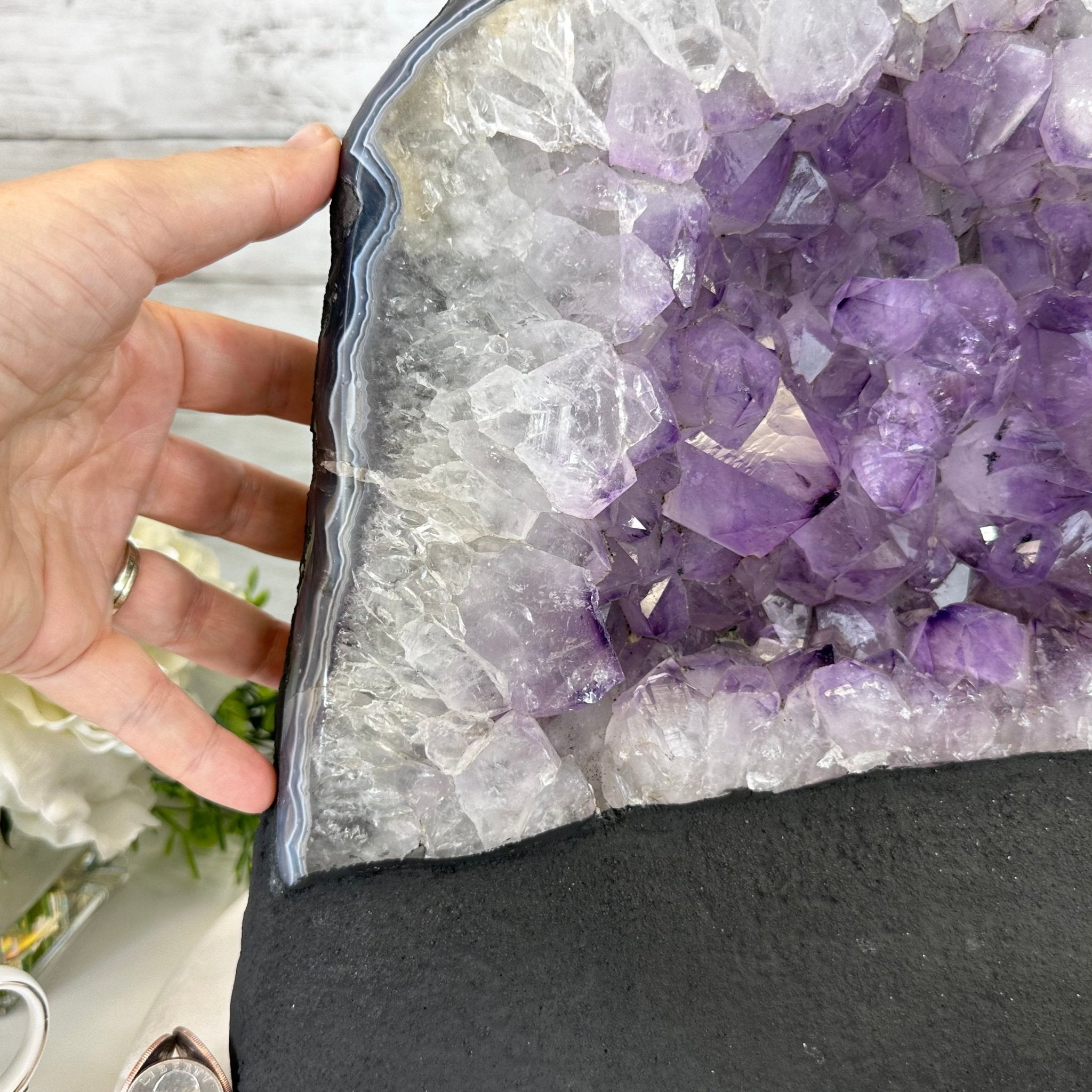 Standard Plus Quality Amethyst Crystal on Cement Base, 37.5 lbs and 13.7" Tall #5614-0095 - Brazil GemsBrazil GemsStandard Plus Quality Amethyst Crystal on Cement Base, 37.5 lbs and 13.7" Tall #5614-0095Clusters on Cement Bases5614-0095