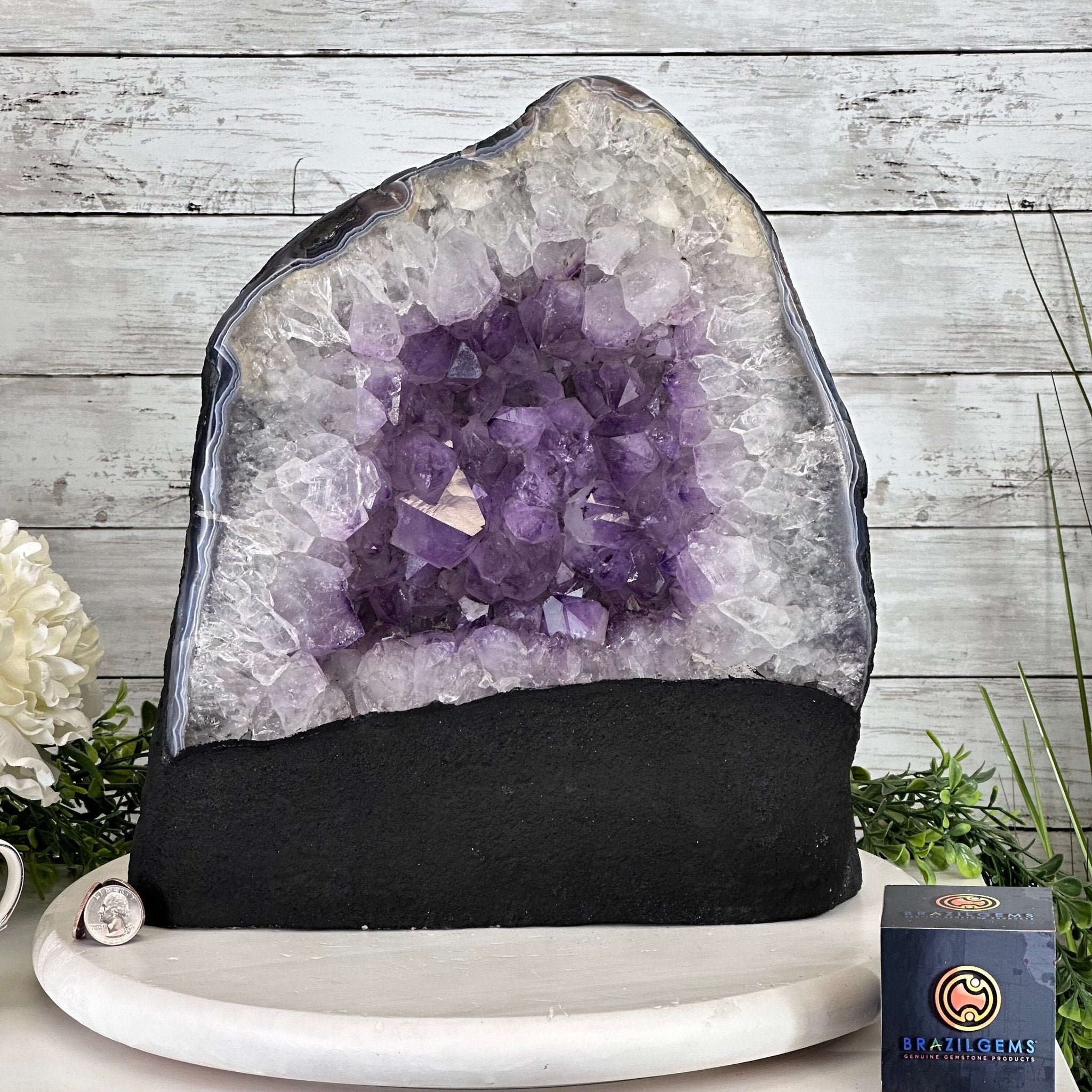 Standard Plus Quality Amethyst Crystal on Cement Base, 37.5 lbs and 13.7" Tall #5614-0095 - Brazil GemsBrazil GemsStandard Plus Quality Amethyst Crystal on Cement Base, 37.5 lbs and 13.7" Tall #5614-0095Clusters on Cement Bases5614-0095