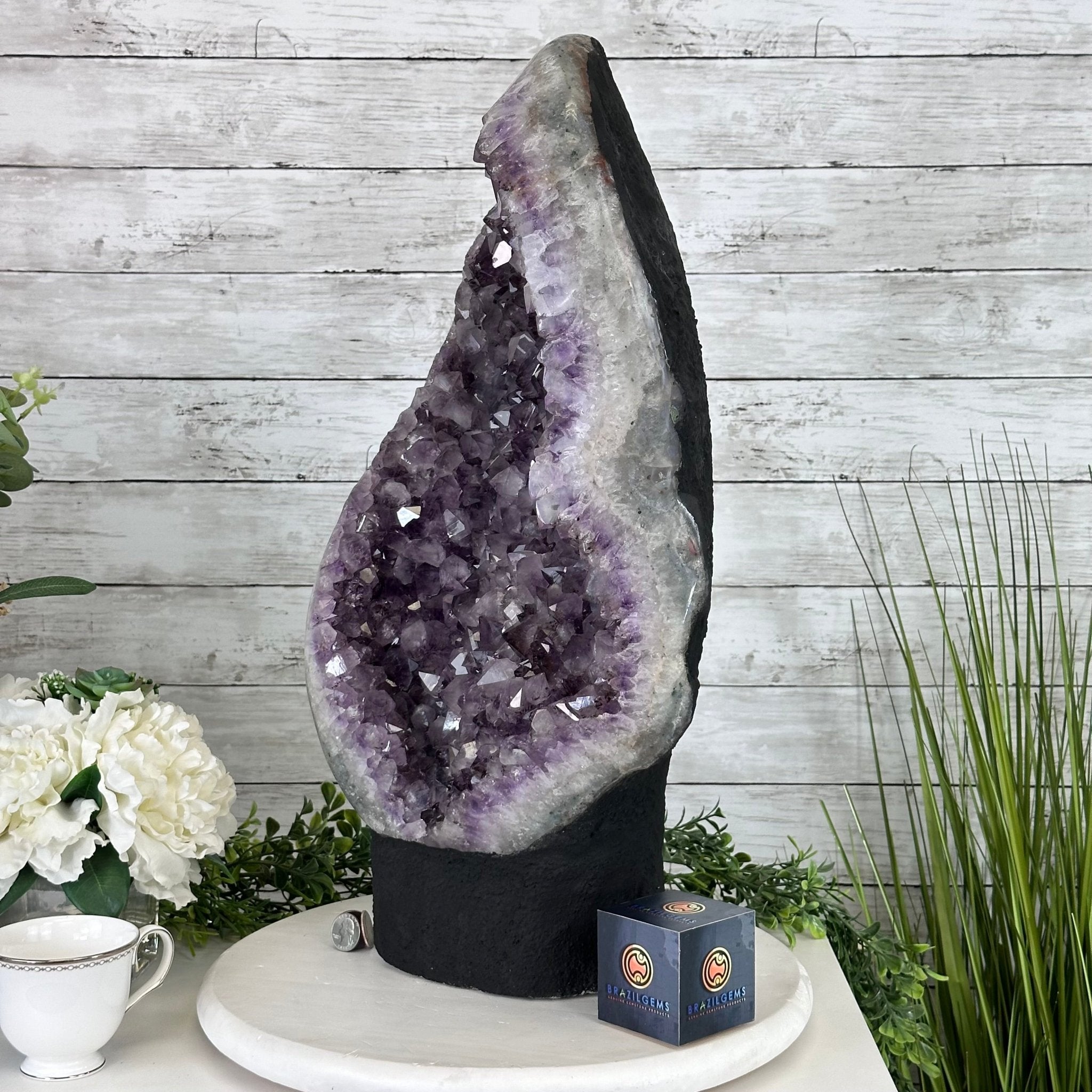Standard Plus Quality Amethyst Crystal on Cement Base, 64.3 lbs and 22.1" Tall #5614-0096 - Brazil GemsBrazil GemsStandard Plus Quality Amethyst Crystal on Cement Base, 64.3 lbs and 22.1" Tall #5614-0096Clusters on Cement Bases5614-0096