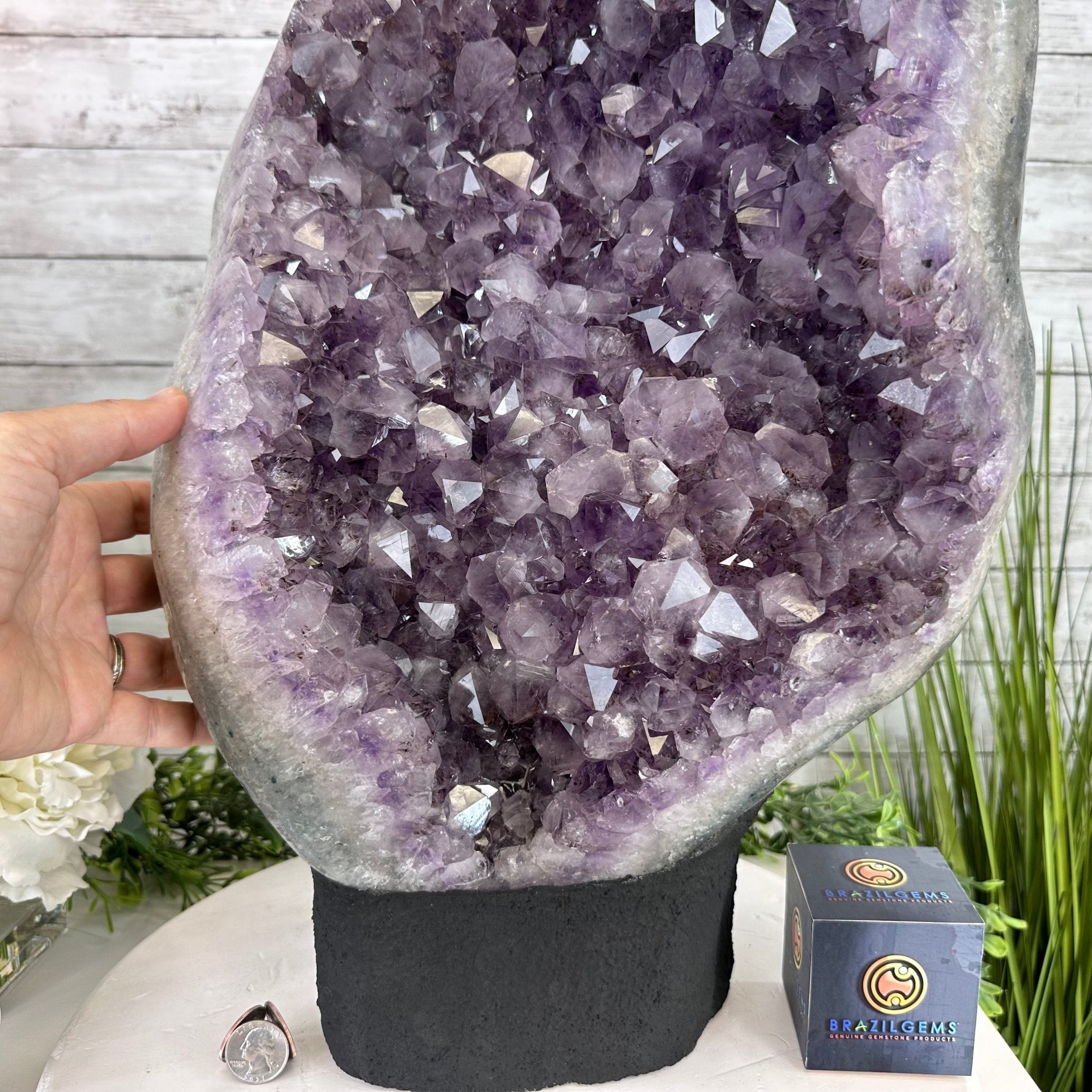Standard Plus Quality Amethyst Crystal on Cement Base, 64.3 lbs and 22.1" Tall #5614-0096 - Brazil GemsBrazil GemsStandard Plus Quality Amethyst Crystal on Cement Base, 64.3 lbs and 22.1" Tall #5614-0096Clusters on Cement Bases5614-0096