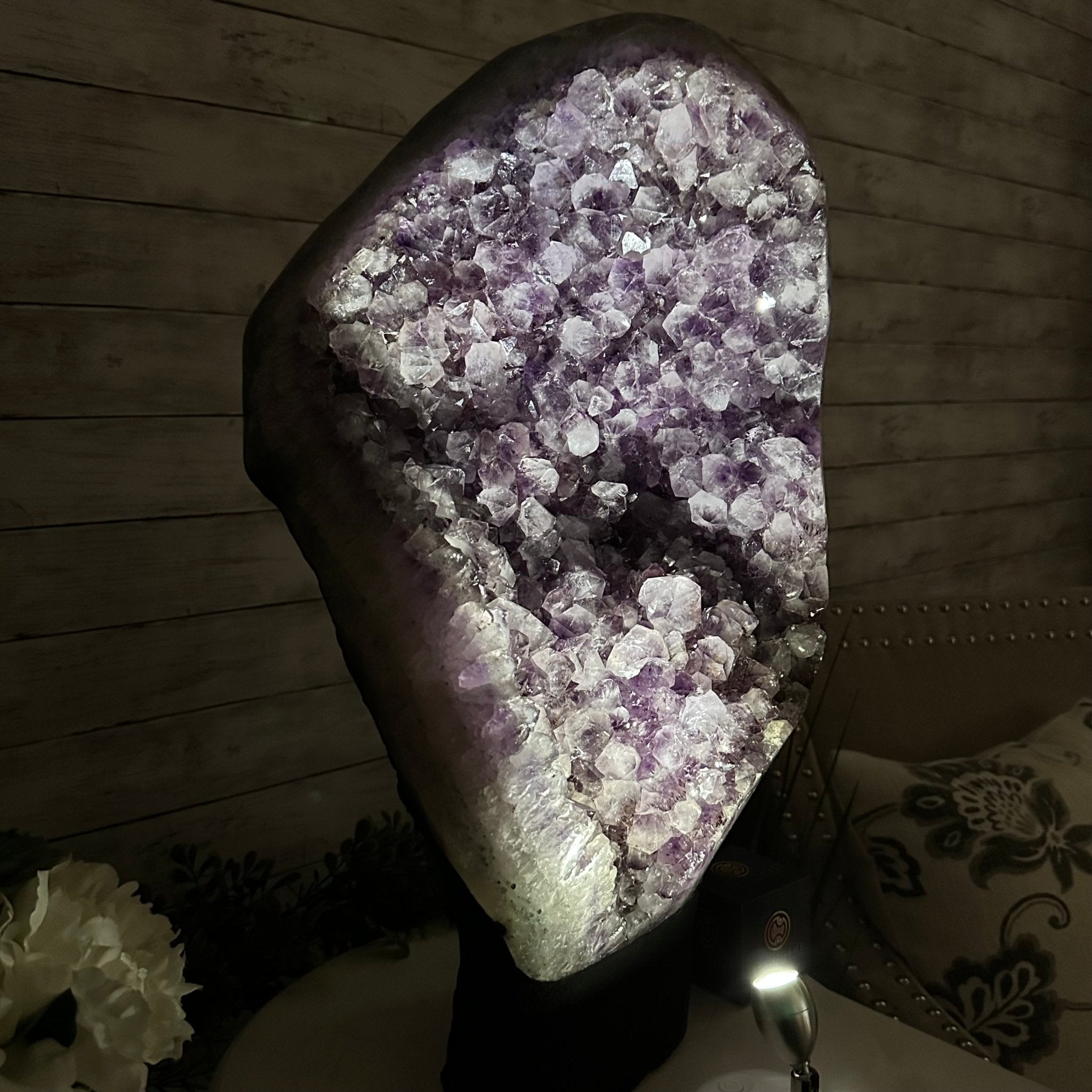Standard Plus Quality Amethyst Crystal on Cement Base, 64.3 lbs and 22.1" Tall #5614-0096 - Brazil GemsBrazil GemsStandard Plus Quality Amethyst Crystal on Cement Base, 64.3 lbs and 22.1" Tall #5614-0096Clusters on Cement Bases5614-0096