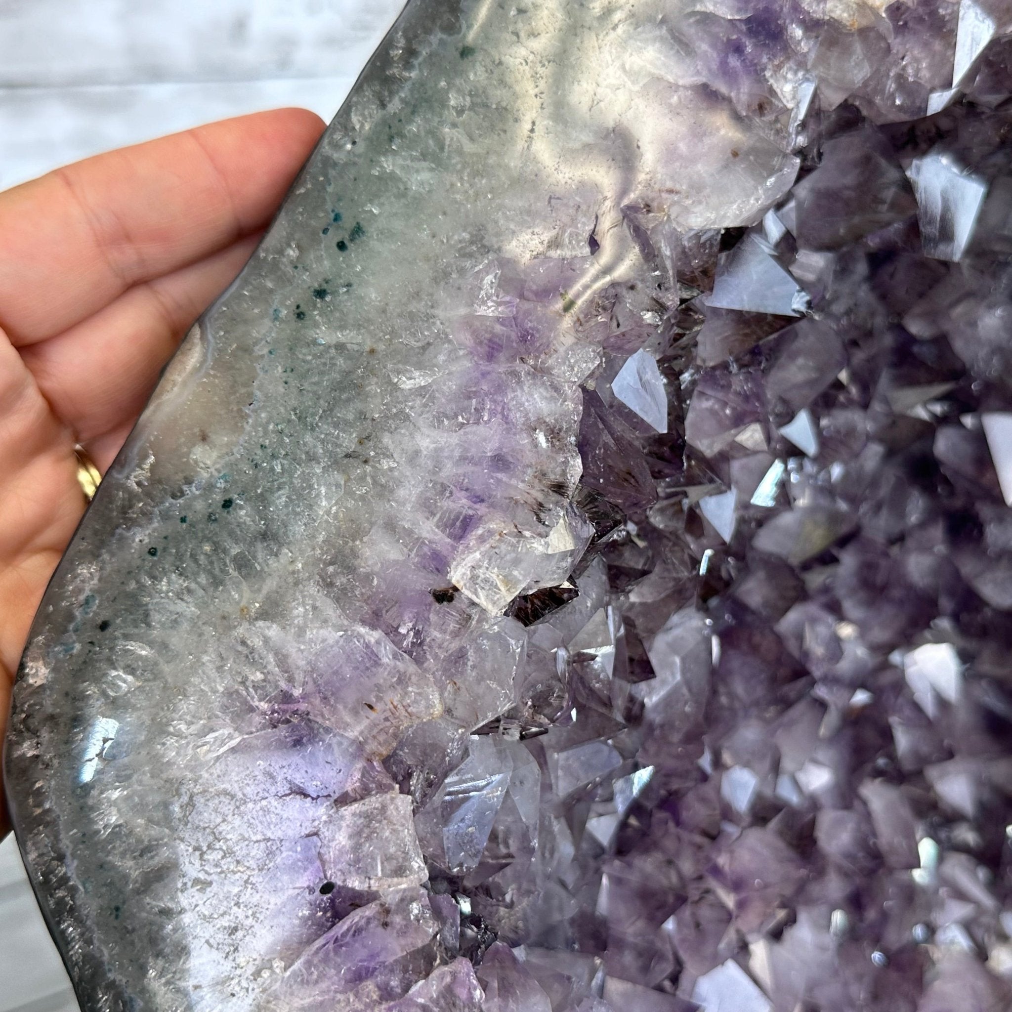 Standard Plus Quality Amethyst Crystal on Cement Base, 64.3 lbs and 22.1" Tall #5614-0096 - Brazil GemsBrazil GemsStandard Plus Quality Amethyst Crystal on Cement Base, 64.3 lbs and 22.1" Tall #5614-0096Clusters on Cement Bases5614-0096